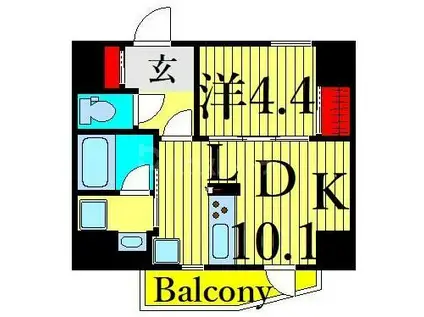 エスタート入谷I(1LDK/2階)の間取り写真