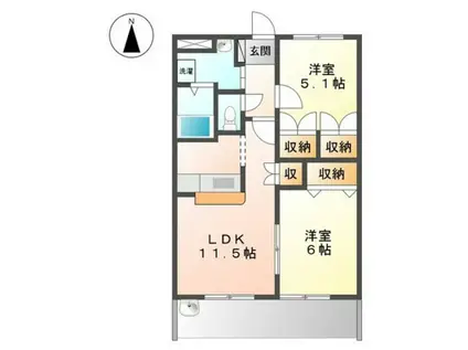 ピア・ファミール(2LDK/1階)の間取り写真