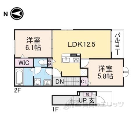 ソレイユカヤノVI(2LDK/2階)の間取り写真