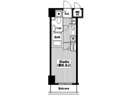 グランド・ガーラ芝公園(1K/14階)の間取り写真