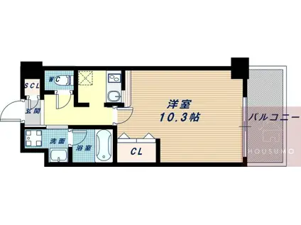 SUPERBE ESAKA(1K/1階)の間取り写真