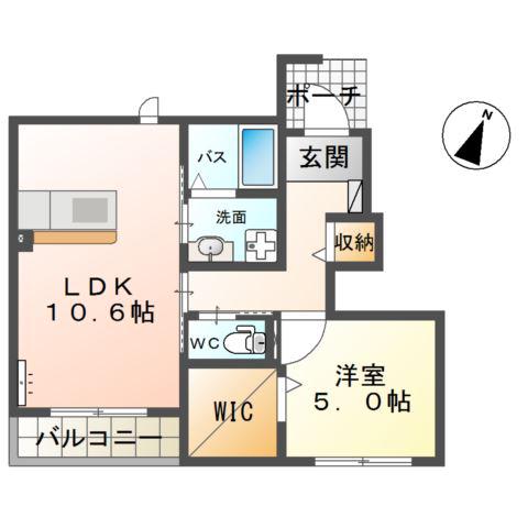 スターテラスYOSHIDA(1LDK/1階)の間取り写真