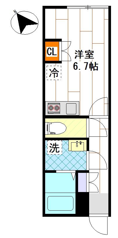 早稲田鶴巻町IMAハウス(ワンルーム/B1階)の間取り写真