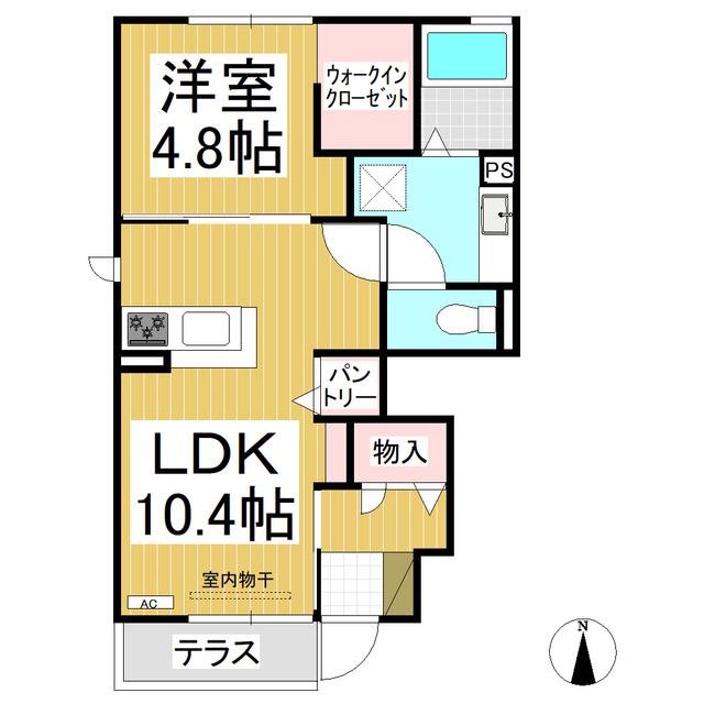 サンガーデン(1LDK/1階)の間取り写真
