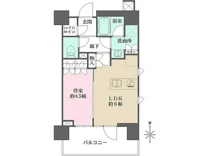 プレミスト早稲田(1LDK/5階)の間取り写真