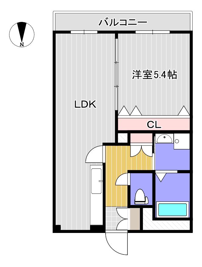 LS西松江城(1LDK/3階)の間取り写真