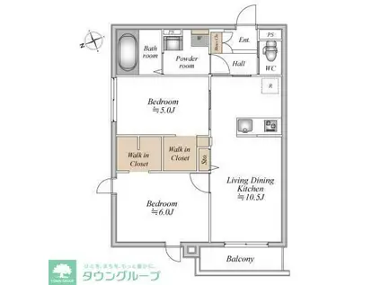 ザ・フォレスト立川(2LDK/2階)の間取り写真