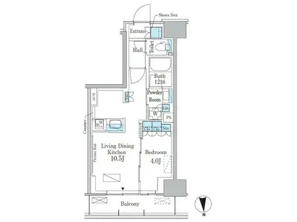 パークアクシス新宿百人町(1LDK/2階)の間取り写真