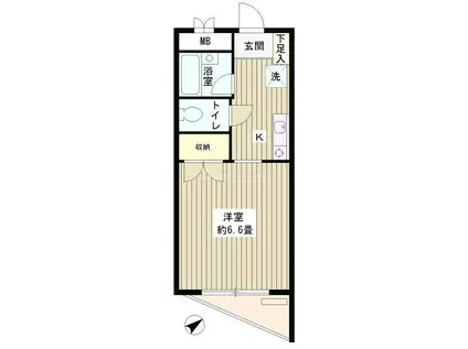 メゾン・ド・メルヴェイユ(1K/4階)の間取り写真