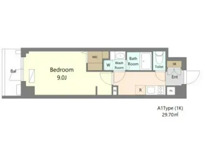 ALIVIS浦安(1K/3階)の間取り写真