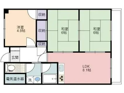 メゾンあおきII(3LDK/3階)の間取り写真