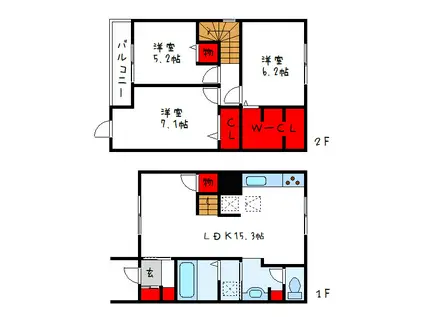 フェリーチェ(3LDK/1階)の間取り写真