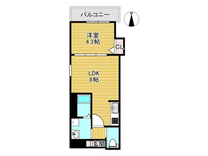 EN中村公園(1LDK/3階)の間取り写真
