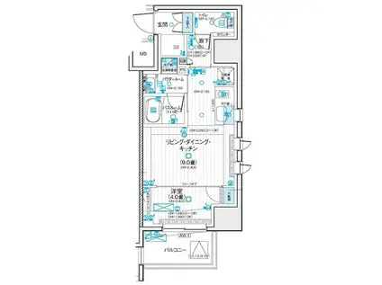 デュオステージ藤沢(1LDK/11階)の間取り写真