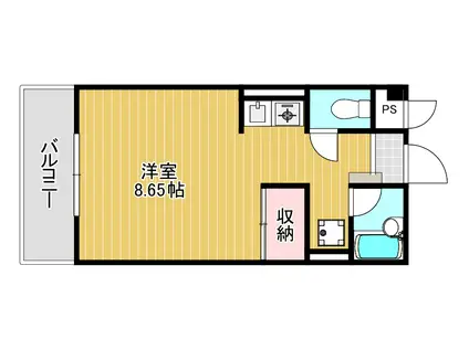 メゾン東武三萩野(ワンルーム/9階)の間取り写真