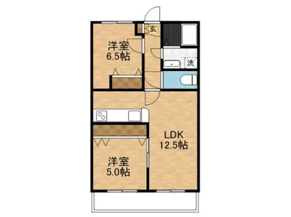 グランピリエ(2LDK/3階)の間取り写真