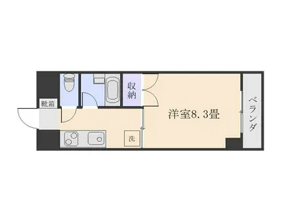 パセオ城山(1K/1階)の間取り写真