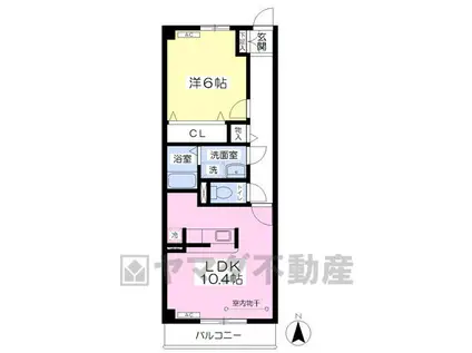 ライラック2(1LDK/3階)の間取り写真