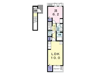 ONE FOREST(1LDK/2階)の間取り写真
