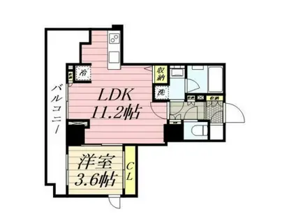 クラシアム飯田橋(1LDK/5階)の間取り写真