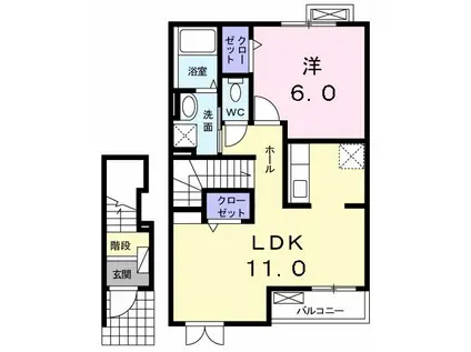 サンフェリーチェ(1LDK/2階)の間取り写真