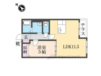 シャトレー伍番館(1LDK/1階)の間取り写真