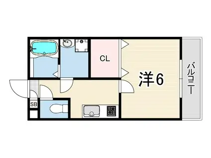 リュミエール道意(1K/1階)の間取り写真