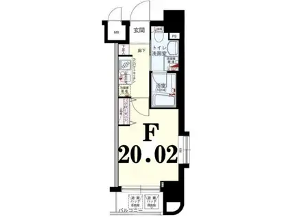 グリフィン横浜・桜木町六番館(1K/8階)の間取り写真