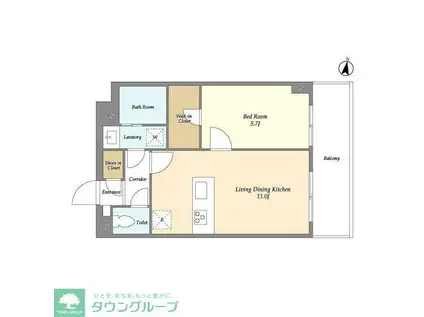 メゾンドオンディーヌ(1LDK/3階)の間取り写真