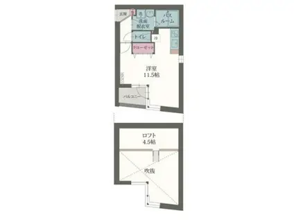 EVERGREEN(ワンルーム/5階)の間取り写真