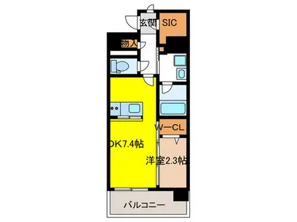 LANDIC O3152(1DK/7階)の間取り写真
