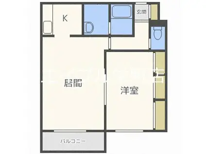  サンフローレII (1LDK/2階)の間取り写真