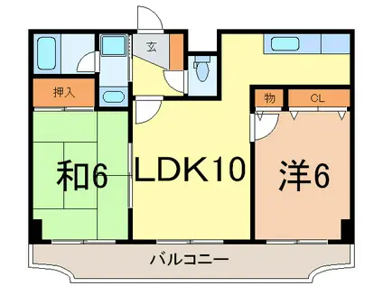 BRICKS BLOCK(2LDK/2階)の間取り写真