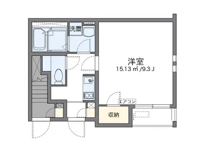クレイノIMPULVIII(1K/1階)の間取り写真