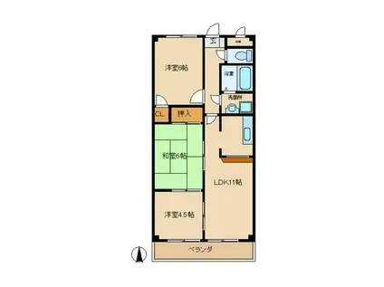 パルクウエスト(3LDK/3階)の間取り写真