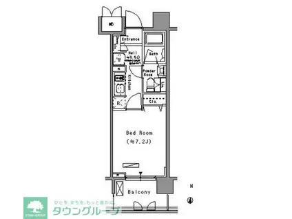 パークアクシス住吉(1K/3階)の間取り写真