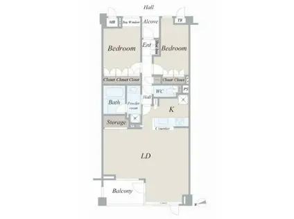 東急ドエル・アルス代々木参宮橋(2LDK/4階)の間取り写真