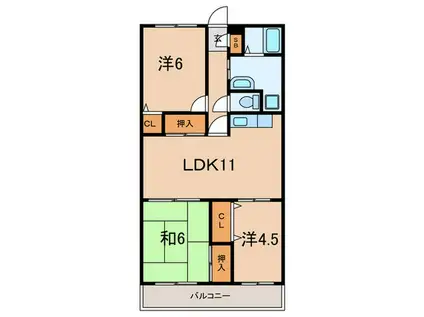 キィロックハウス(3LDK/3階)の間取り写真