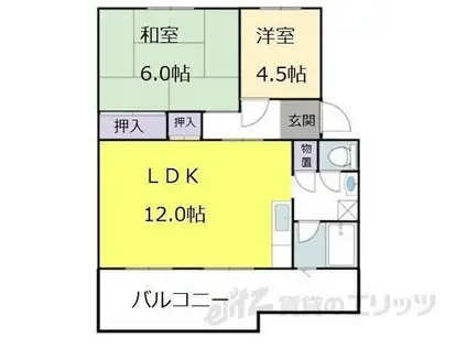 FERRIS(2LDK/3階)の間取り写真