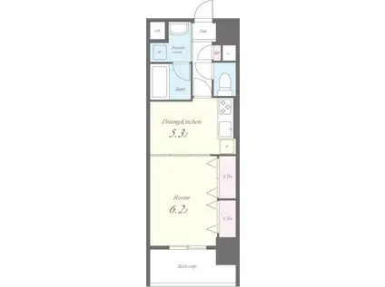 瑞穂フラッツ(1DK/2階)の間取り写真