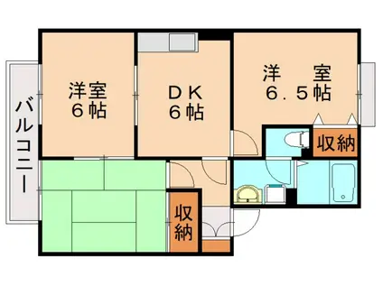 グランドゥールN(3DK/2階)の間取り写真