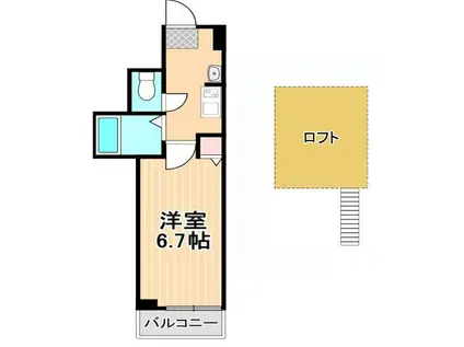 グランクオール青井イースト(1K/3階)の間取り写真