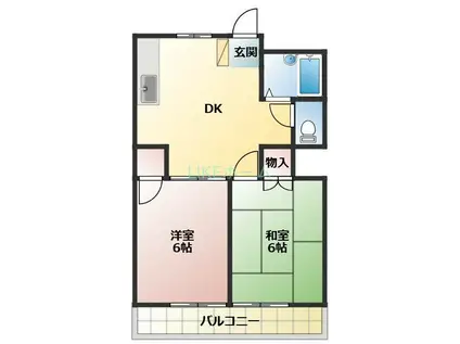 メゾンユウコウ(2DK/1階)の間取り写真