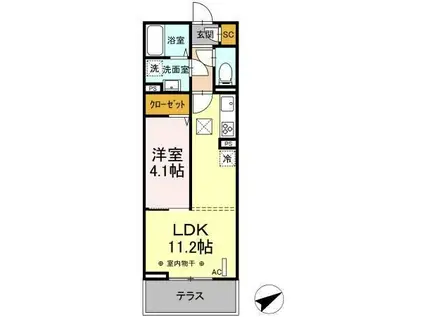 コンフォール東橋本2丁目(1LDK/2階)の間取り写真