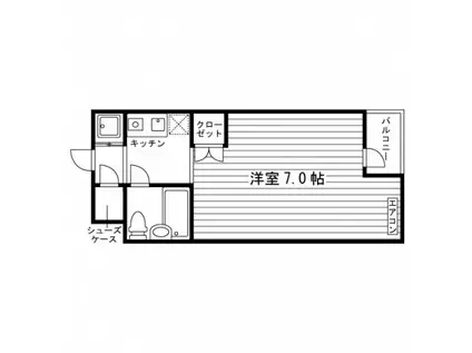 ステラコート湘南台(1K/2階)の間取り写真