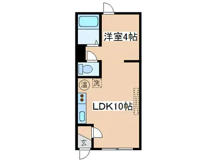 パークサイドT(1DK/1階)の間取り写真