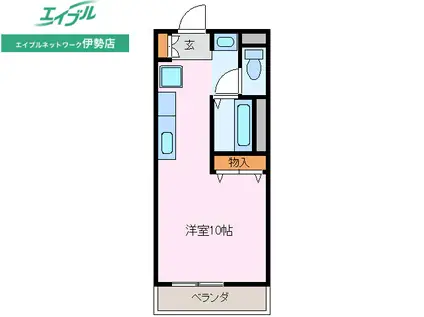 近鉄山田線 宇治山田駅 徒歩7分 2階建 築29年(ワンルーム/2階)の間取り写真
