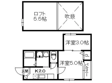 ポラリスK&M I(2K/1階)の間取り写真