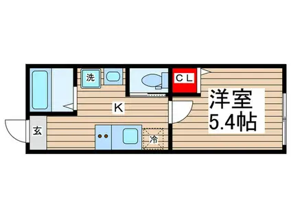ラメール(1K/2階)の間取り写真