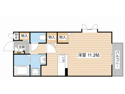 K・VILLAGE B棟(ワンルーム/2階)の間取り写真